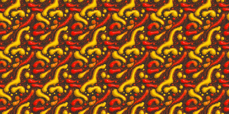 Seamless pattern with the image of a dragon. Vector illustration.