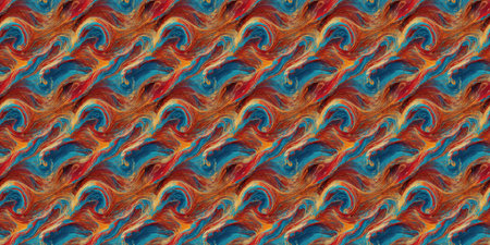 Seamless pattern with multicolored abstract wavy lines.