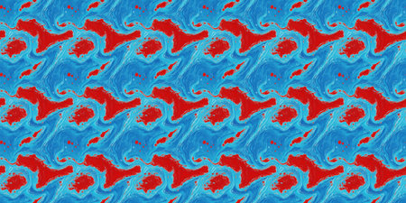 Seamless pattern with abstract waves. Hand-drawn illustration.