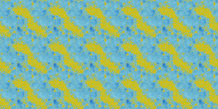 Seamless pattern of yellow and blue spots on a blue background