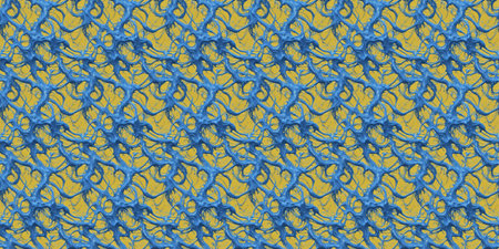 Seamless lace pattern. Blue lace on a yellow background.