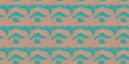 Seamless pattern with wavy lines in pastel colors.