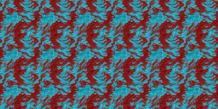 Seamless pattern design in blue and red colors