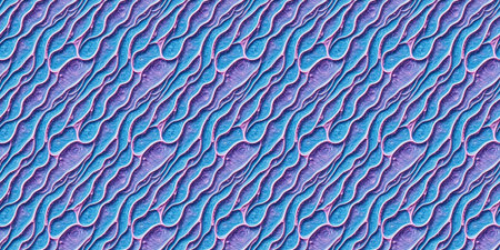 Seamless pattern with abstract waves. Blue background. 3d rendering.