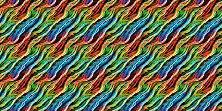 Seamless pattern of multicolored wavy lines. Abstract background.