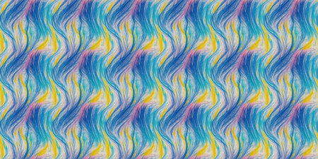 Seamless background pattern with multi-colored wavy lines.