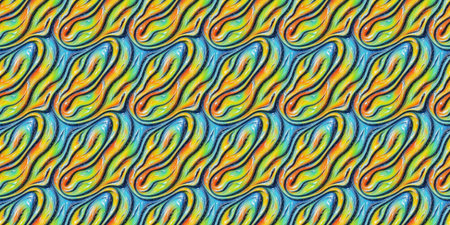 Seamless pattern of colorful wavy lines. Abstract background.