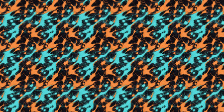 Seamless pattern in orange and blue colors.