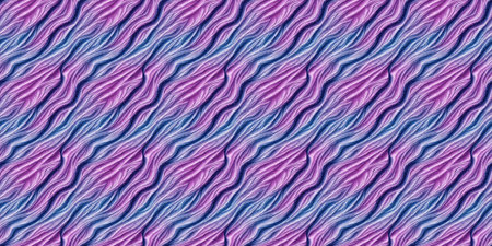 Seamless abstract pattern with wavy lines in purple and blue colors