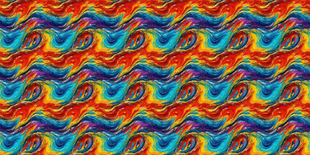 Abstract seamless pattern of multicolored spots in the form of waves
