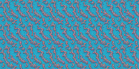Seamless pattern of abstract shapes on a turquoise background