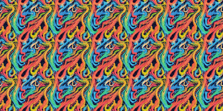 Seamless pattern with bright abstract ornament. Textile rapport.