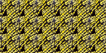 Snake skin seamless pattern. Black and yellow snake skin texture background.