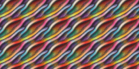 Seamless pattern of multicolored wavy lines. Abstract background.