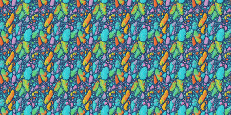 Seamless pattern with multicolored abstract pattern on blue background