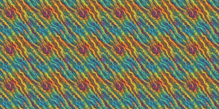 Seamless pattern of multicolored wavy stripes in the form of square tiles