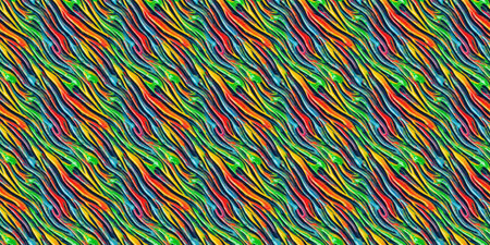 Seamless pattern with colorful lines. Abstract background. 3D rendering.