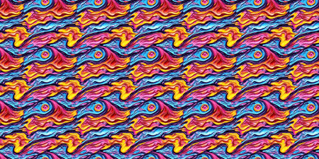Seamless pattern with colorful peacock feathers. Multicolored background.