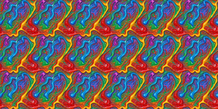 Seamless pattern with multi-colored spirals. Psychedelic background.