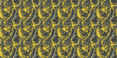 Seamless pattern of a dragon on a yellow background. Vector illustration