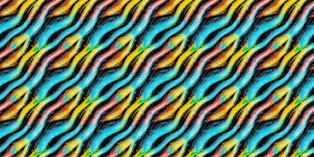Abstract seamless pattern with multicolored wavy stripes. Vector illustration.