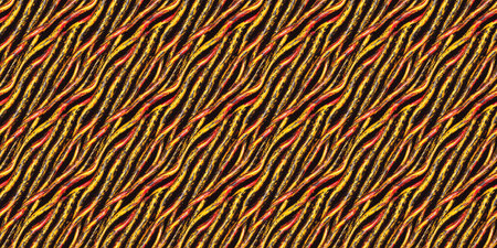 Seamless pattern with wavy lines in red, yellow and black colors