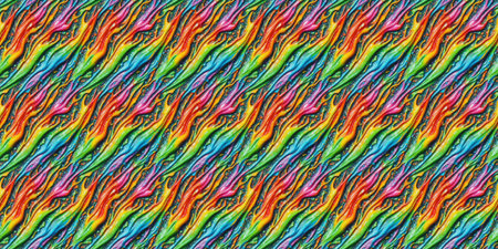 Seamless abstract pattern of colored curved lines in the form of a rainbow