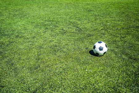 soccer ball on soccer field connerの写真素材