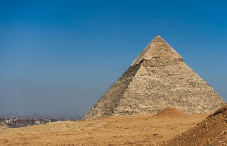 The Pyramid of Khafre on the Giza Plateau near Cairo, Egypt.の写真素材