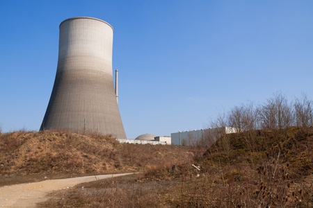 dirty road to a nuclear power plantの写真素材