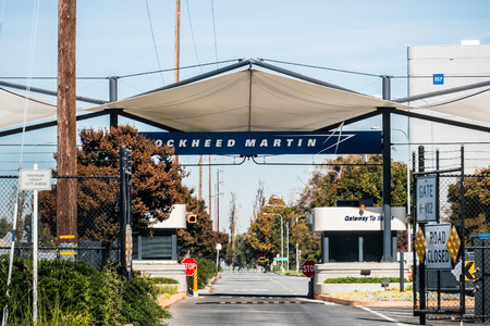 November 2, 2018 Sunnyvale / CA / USA - Entrance to the Lockheed Martin facilities locates in Silicon Valley; south San Francisco bay areaのeditorial素材