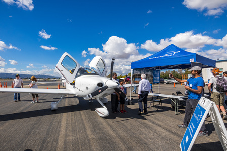October 6, 2018 Livermore / CA / USA - Private aircraft on display at the Livermore Municipal Airport Open House event, East San Francisco bay areaのeditorial素材