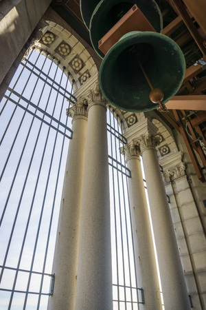 November 19, 2017 Berkeley/CA/USA - Carillon and high arches at the top of the Campanile (Sather tower), San Francisco bay areaのeditorial素材