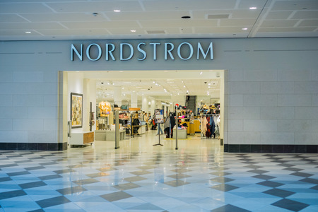 November 8, 2017 San Jose/CA/USA - Nordstrom department store entrance at Westfield Valley Mall, San Francisco bay areaのeditorial素材