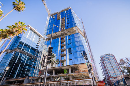 November 25, 2018 San Jose / CA / USA - New office building construction in downtown San Jose,...