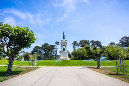 Landscape in Golden Gate Park on a sunny summer day, San Francisco, Californiaの写真素材