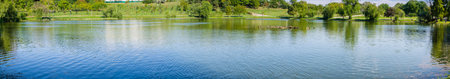 Panorama in Tineretului Park, near downtown Bucharest, Romaniaの写真素材