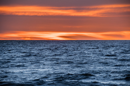 After sunset landscape on the Pacific Ocean coastline, Malibu, Los Angeles county, Californiaの写真素材