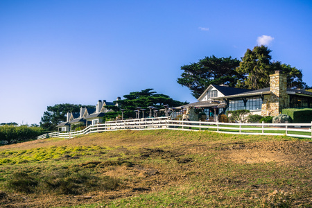 Restaurant in a rural setting, Carmel-by-the-Sea, Monterey Peninsula, Californiaのeditorial素材