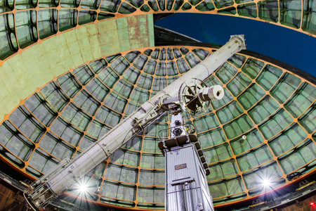May 19, 2018 San Jose / CA / USA - The historical 36-inch Shane telescope at Lick Observatory, Mount...