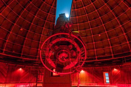 May 19, 2018 San Jose / CA / USA - The historical 36-inch Shane telescope at Lick Observatory ready...