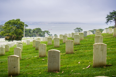 August 10, 2017 San Francisco/CA/USA - The National Cemetery on a cloudy dayのeditorial素材