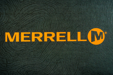 March 11, 2018 Sunnyvale / CA / USA - Close up of a box of Merrell bootsのeditorial素材