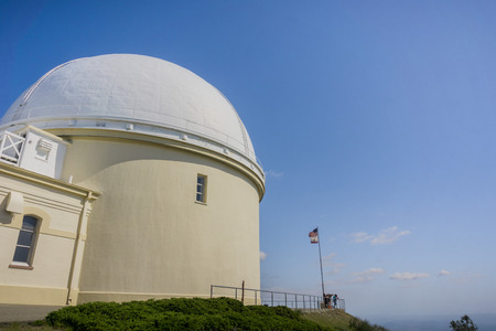 May 7, 2017 San Jose/CA/USA - Dome of the historical building of Lick Observatory - Mount Hamilton, south San Francisco bayのeditorial素材