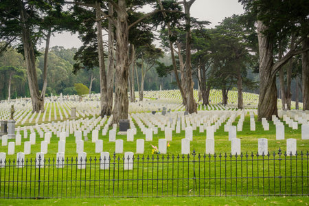 August 10, 2017 San Francisco/CA/USA - The National Cemetery on a cloudy dayのeditorial素材