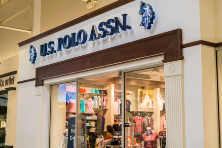 August 4, 2017 Milpitas/CA/USA - US Polo Assn storefront located at Great Mall, San Francisco bay areaのeditorial素材