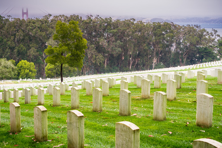 August 10, 2017 San Francisco/CA/USA - The National Cemetery on a cloudy dayのeditorial素材