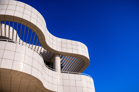June 8, 2018 Los Angeles / CA / USA - Architectural detail of one of the buildings at the Getty Center designed by Richard Meierのeditorial素材