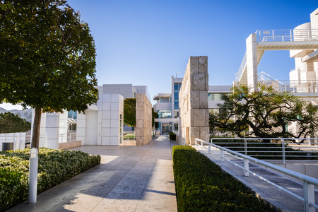 June 8, 2018 Los Angeles / CA / USA - Landscape at Getty Center, complex designed by architect Richard Meierのeditorial素材