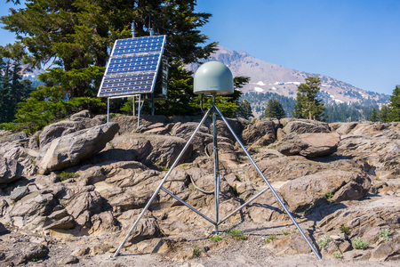 June 24, 2018 Mill Creek / CA / USA - Plate Boundary Observation Station located in Lassen Volcanic National Park  in order to study the movement of Earth's crust using GPS (Global Positioning System)のeditorial素材